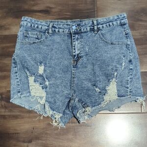 Distressed Denim Women Shorts